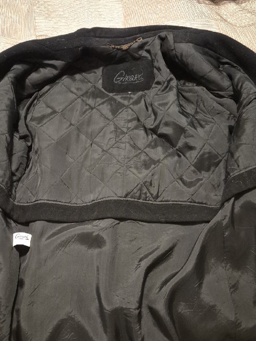 Vintage Men's Black Double-Breasted Long Overcoat - Classic Wool Blend - Picture 12 of 13